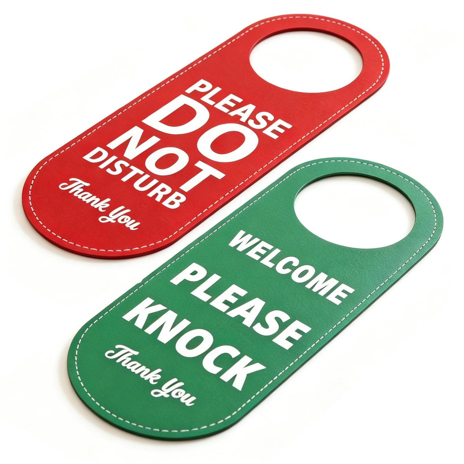 PU Leather Please Do Not Disturb Sign and Welcome Please Knock Sign, Door Knob P
