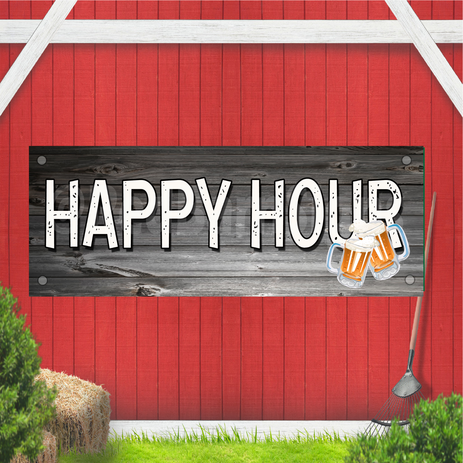 Happy Hour Indoor Outdoor Vinyl Banner Design
