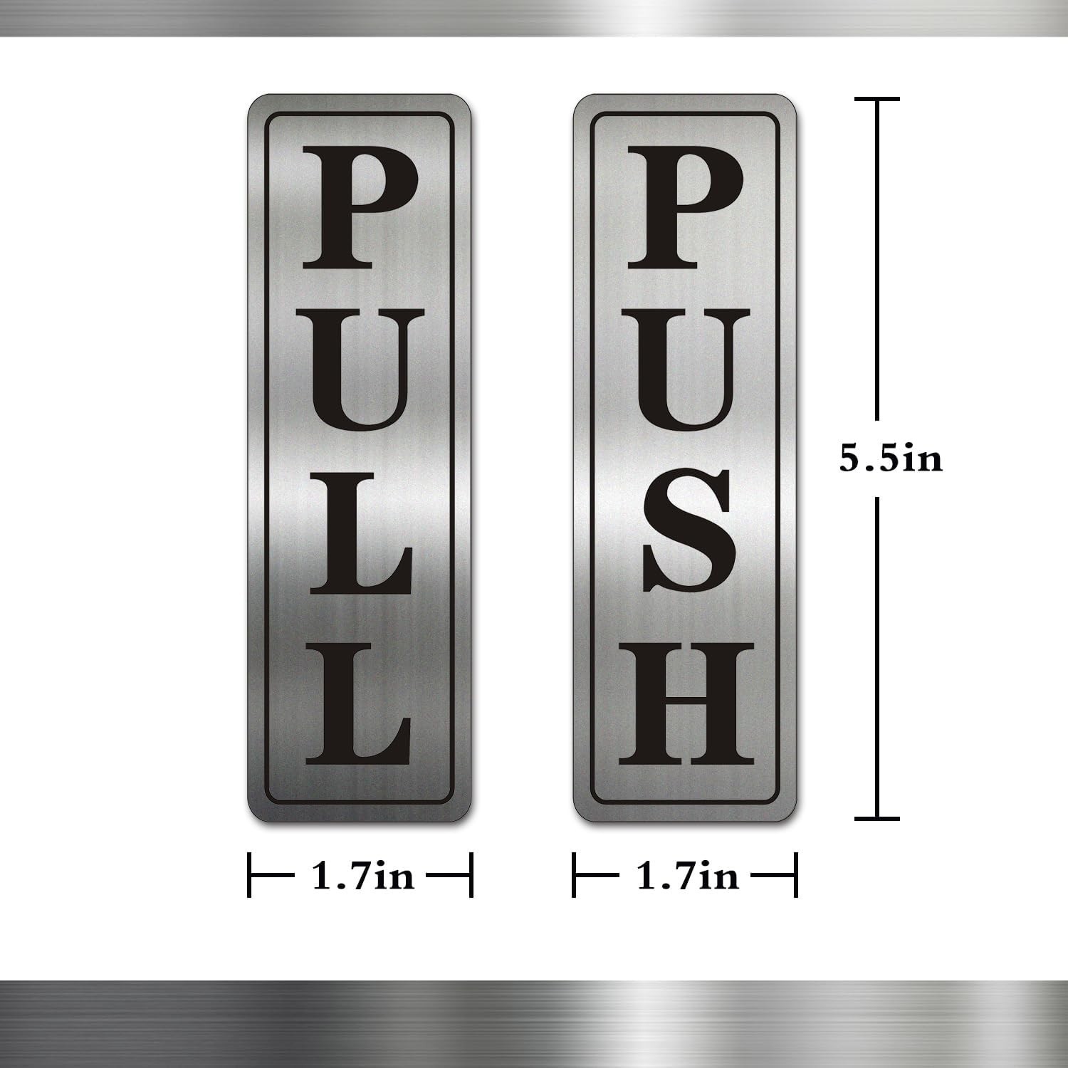 Metal Stainless Steel push pull signs for door,With Self Classic