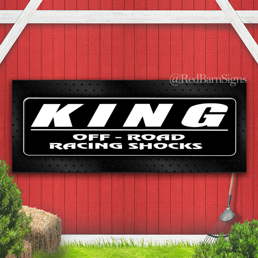 king off road racing shocks banner sign with grommets