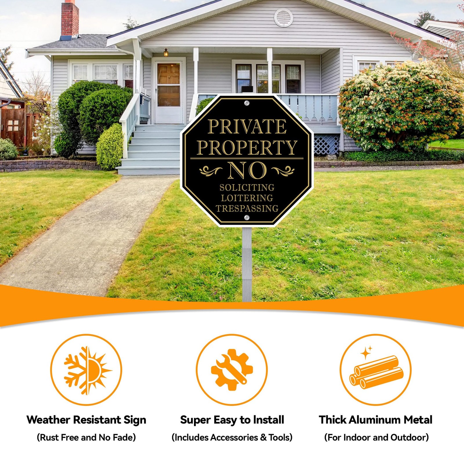 No Trespassing Signs Private Property, No Soliciting Sign for House, 10 x 10 …
