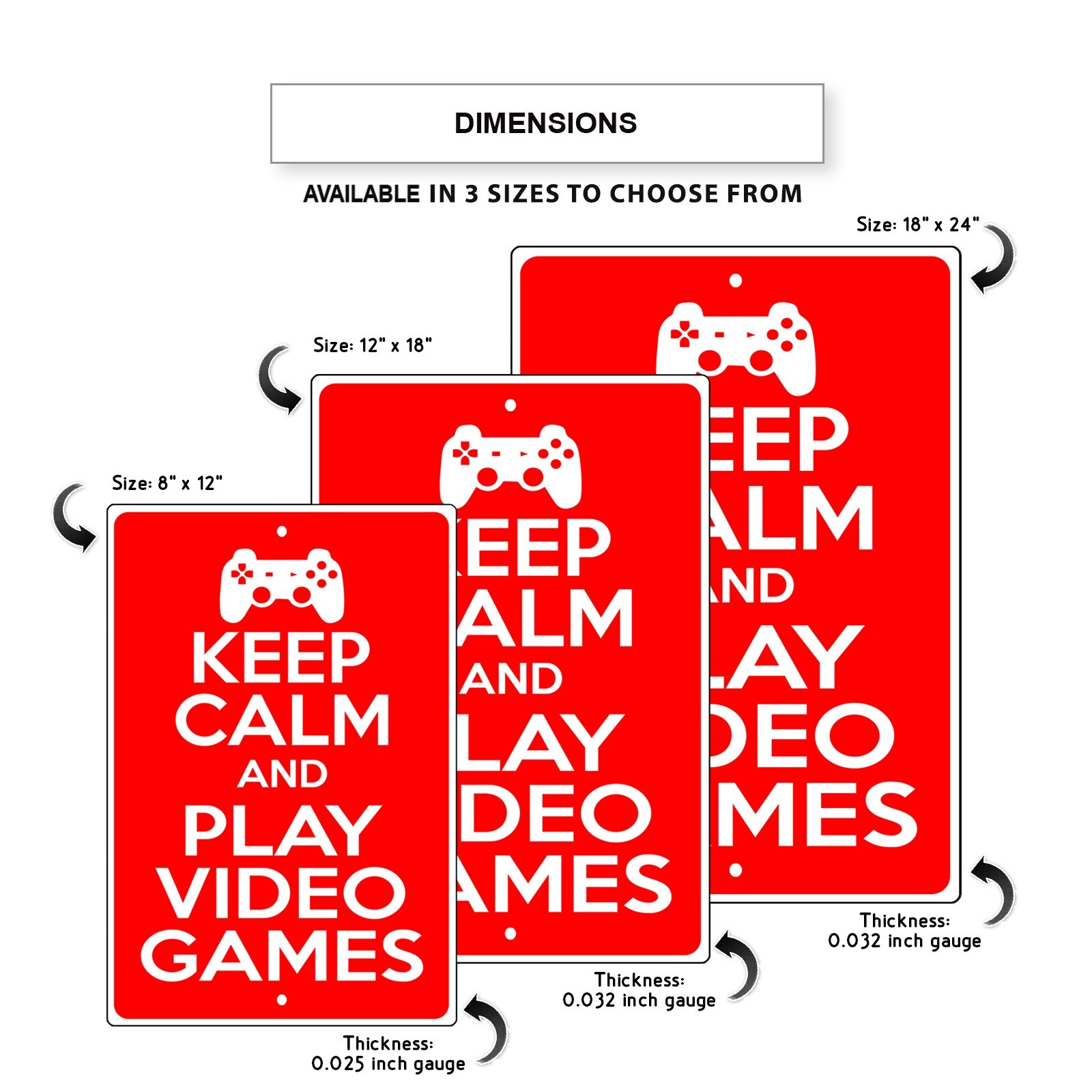 Play Video Game, Keep Calm I’m A Gamer Do Not Disturb Aluminum Metal Sign