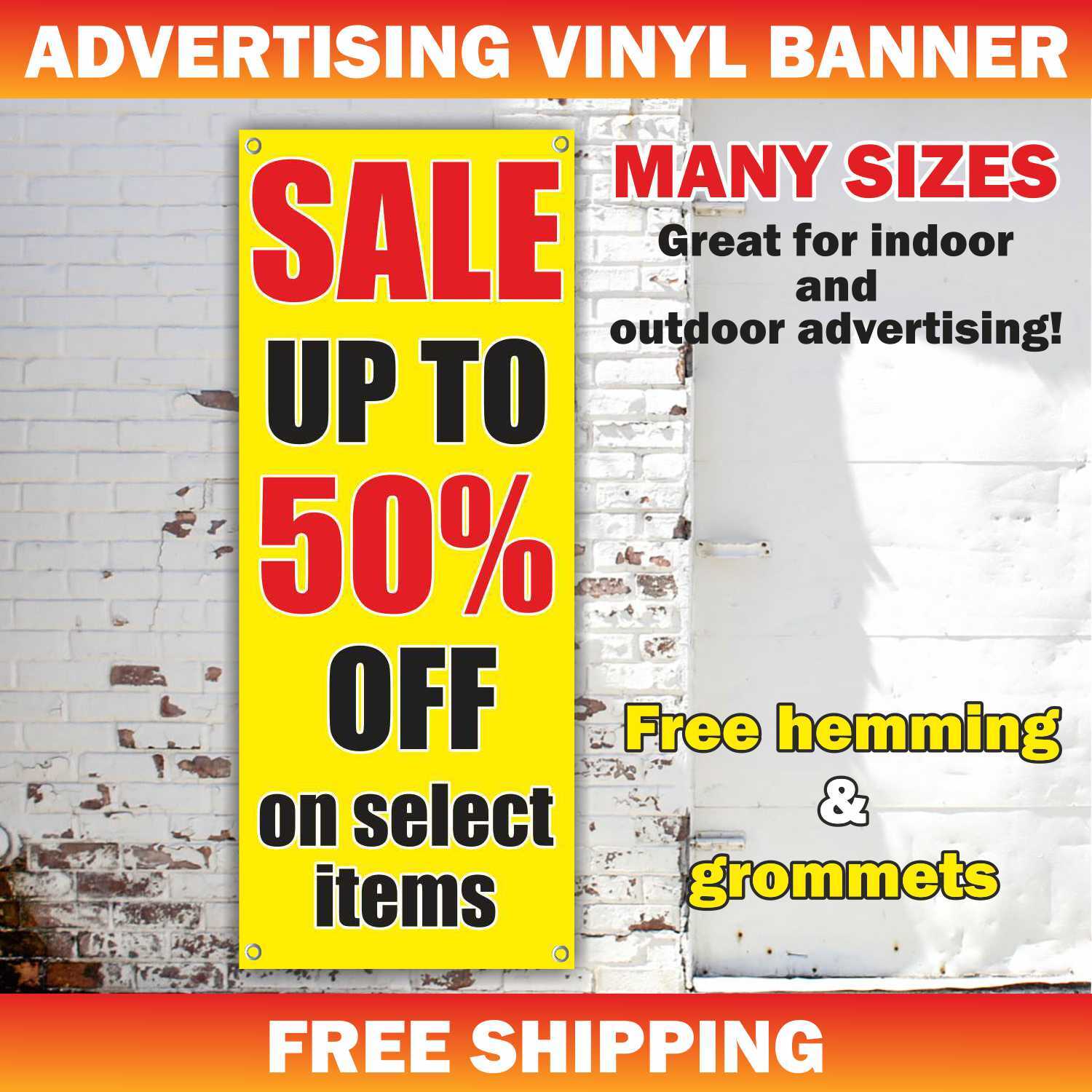 SALE UP TO 50% OFF Advertising Banner Vinyl Mesh Sign Store Clearance Discount