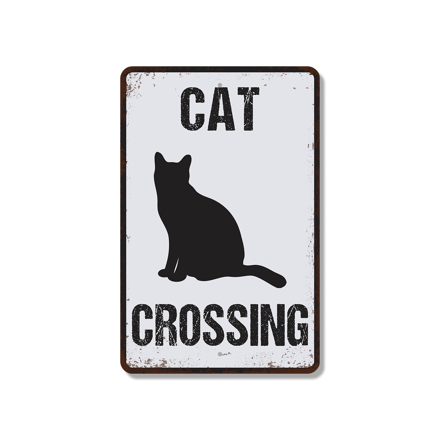 Cat Crossing Distressed Sign Whiskers On The Move Durable Perfect for Porches