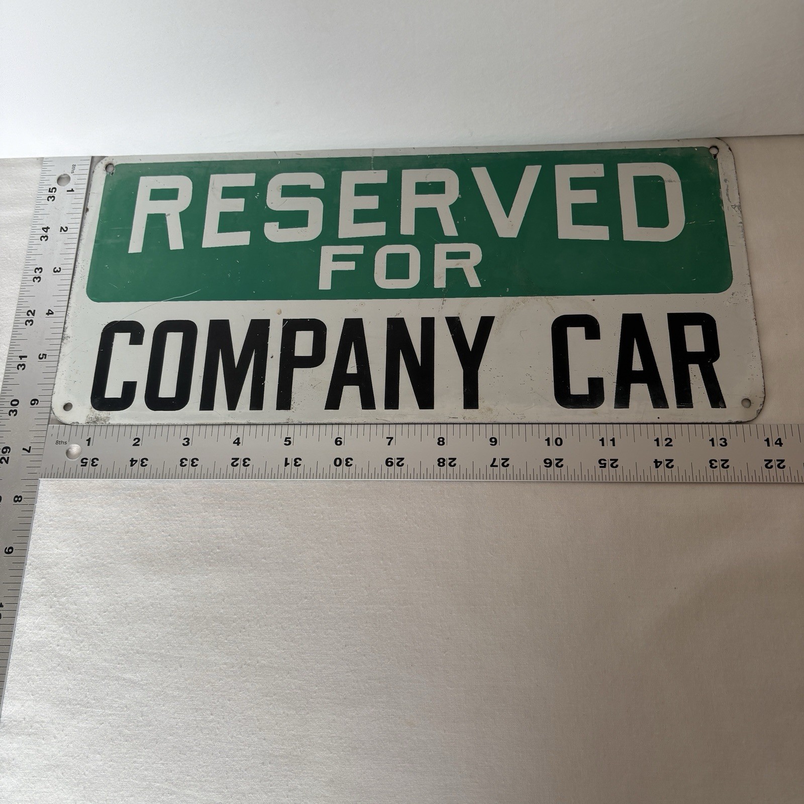 “Reserved For Company Car” Metal Sign corner holes for mounting 6.5″ x 14″