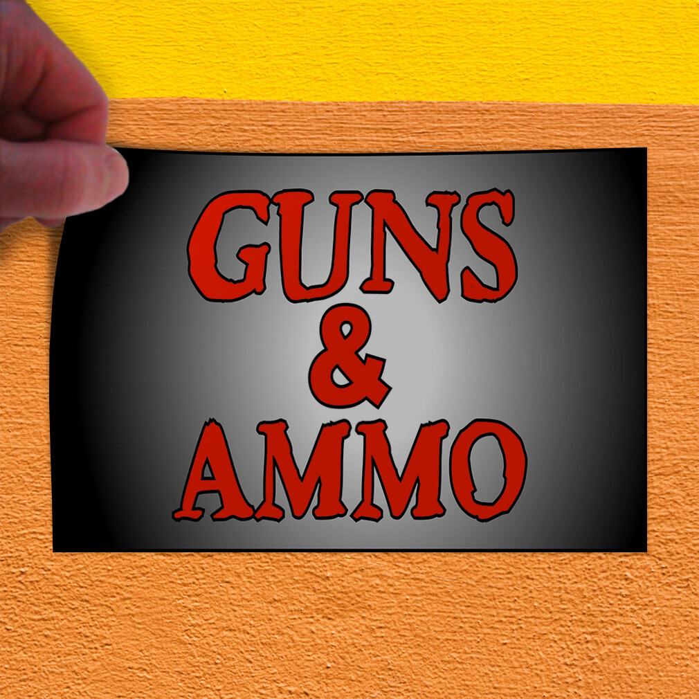 Decal Stickers Guns and Ammo Business Vinyl Store Sign Label Business