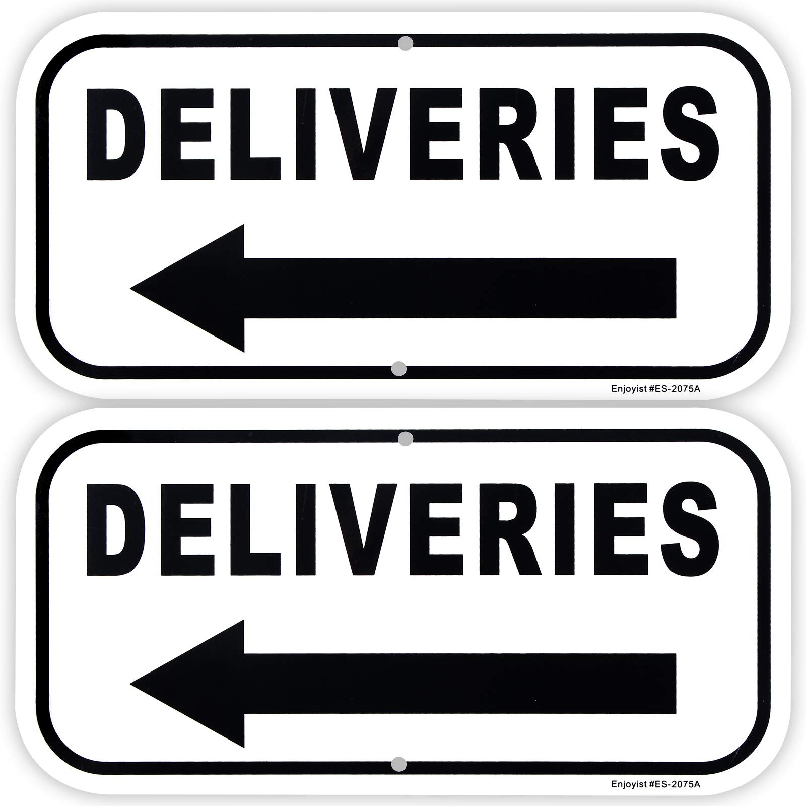 2Pack Deliveries with Left Arrow Sign 12″x 6″ .04″ Aluminum Reflective Sign R…