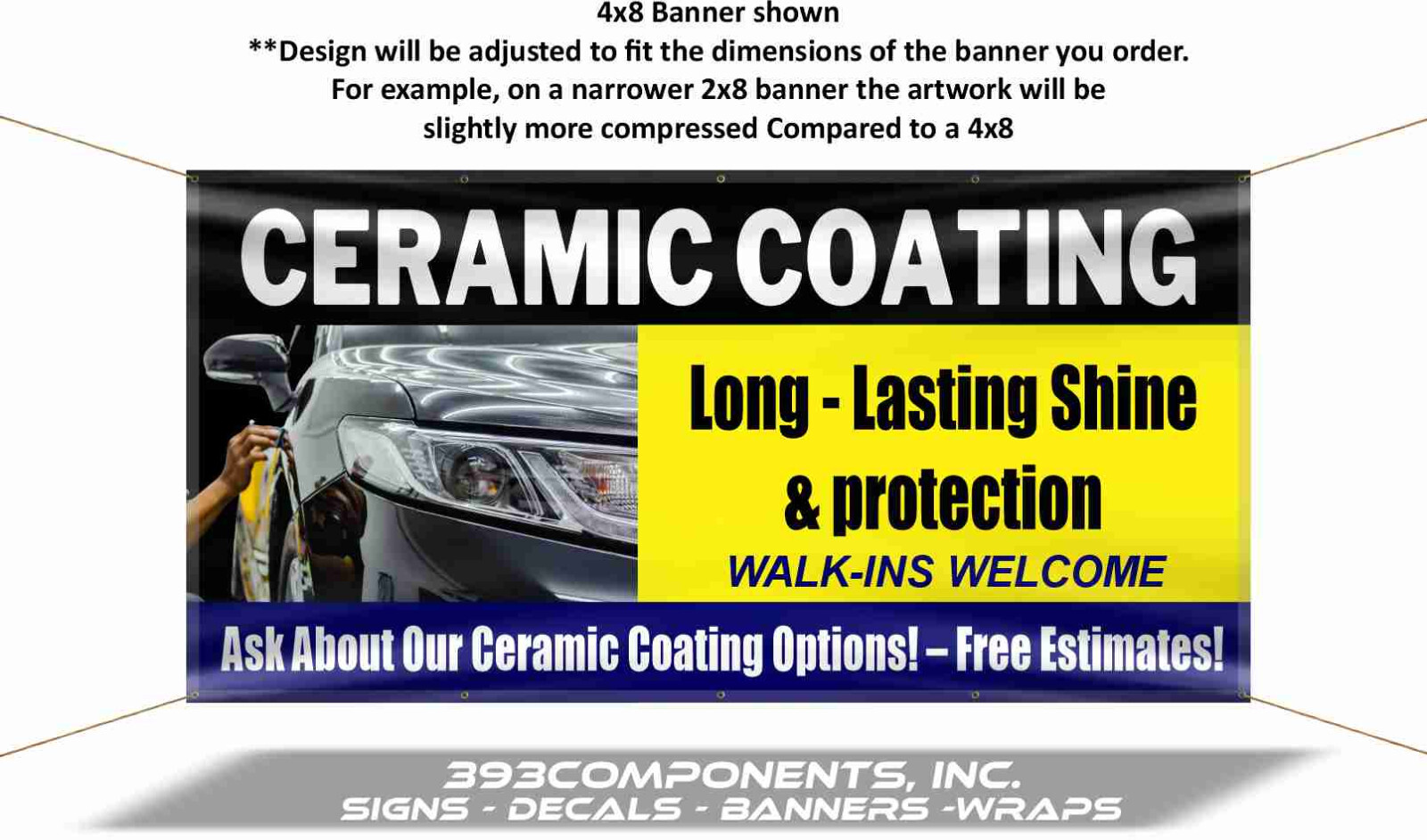 Ceramic Coating Banner – Vinyl Sign – Car Paint Protection & Lasting Shine