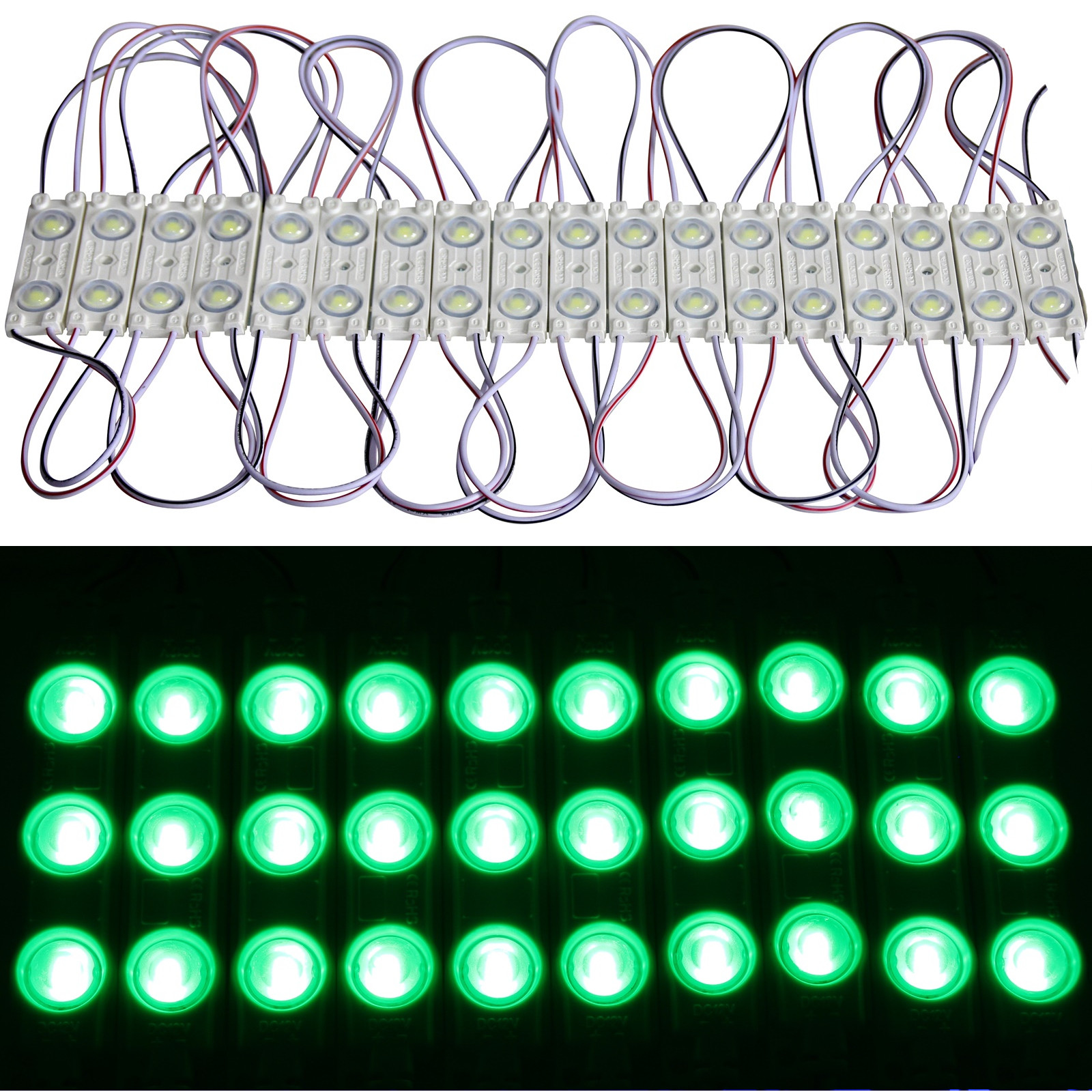 20X LED 2X Chain Module Green 12V Waterproof Werbetechnik Ad Lighting IP65