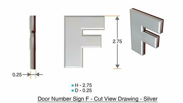 1 PCS – Apartment Number Sign/Mailbox Number Sign,. Letter F ….-REF24-1027