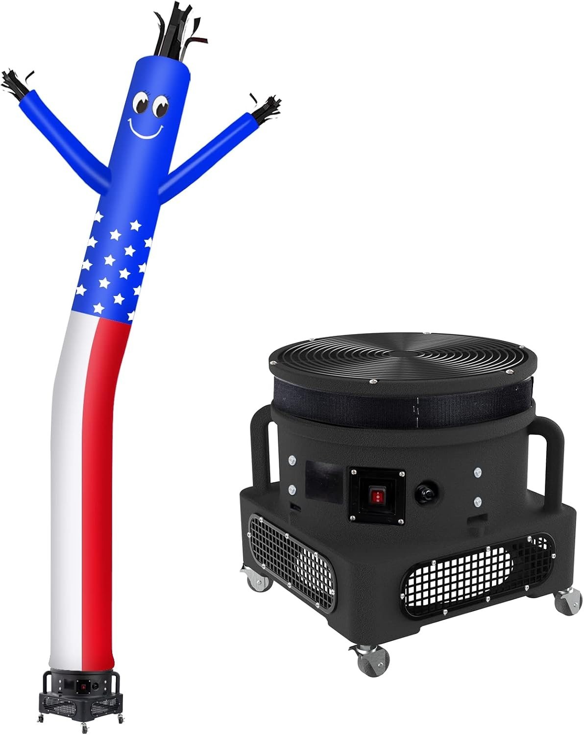 MOUNTO 20Ft Air Inflatable Tube Guy Puppet With 1HP Blower US Flag
