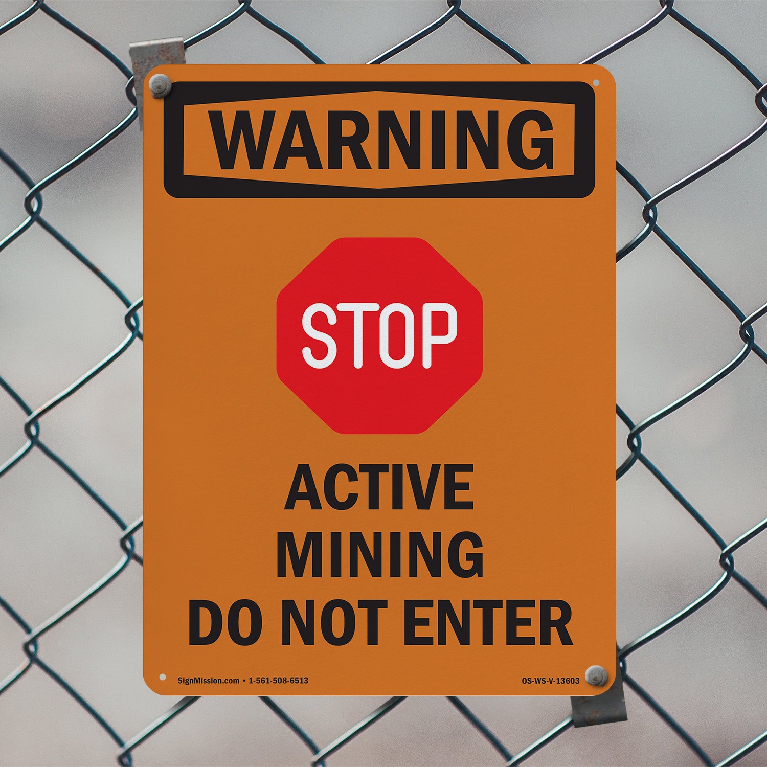 Active Mining With Symbol OSHA WARNING Sign Metal, Plastic, Decal 5 or 10 Pack