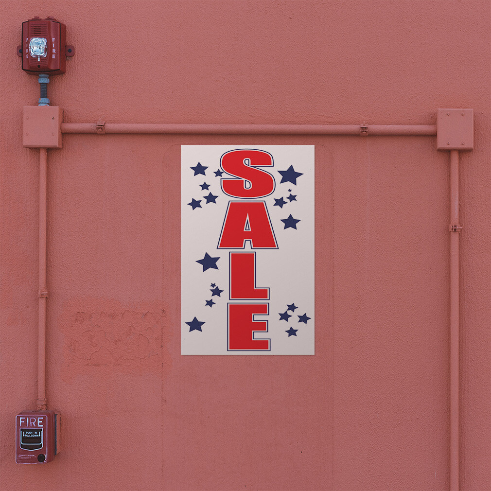 Door Decals Vertical Vinyl Stickers Multiple Sizes Deal Red and Blue Vinyl