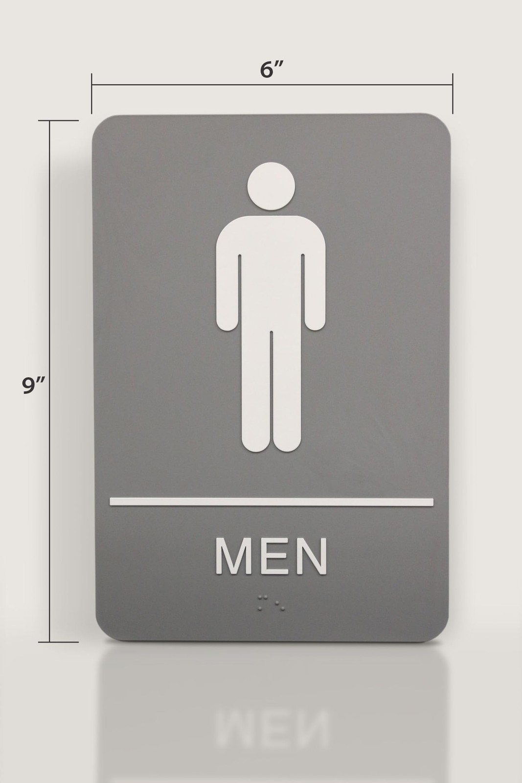 Headline Sign 5216 Men’s Restroom ADA Sign 6″ x 9″ Gray/White
