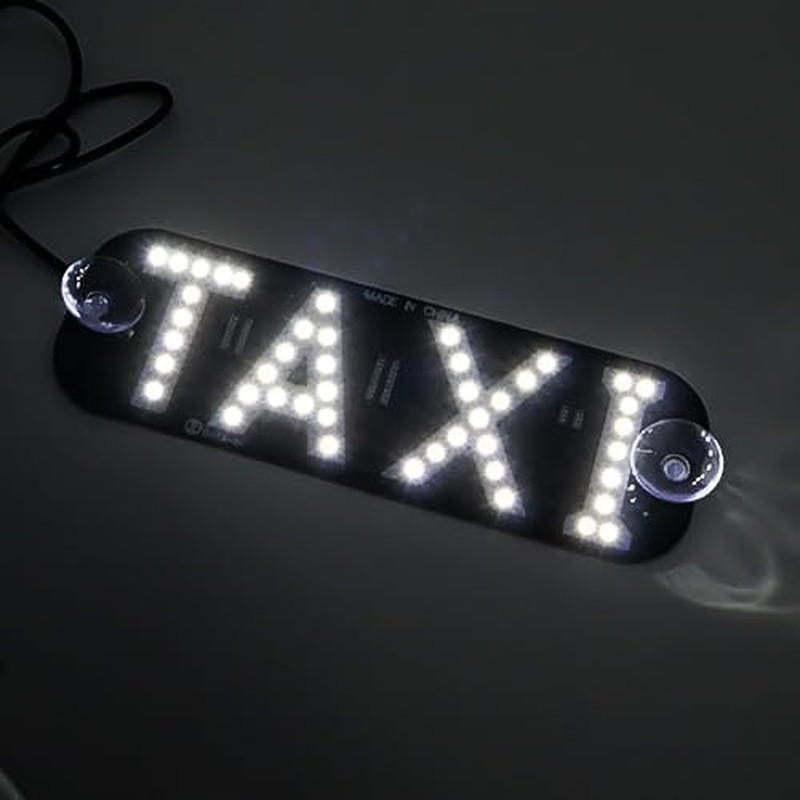 Juren 1pcs Taxi Sign Light USB On/Off Button Bright LED Sign White