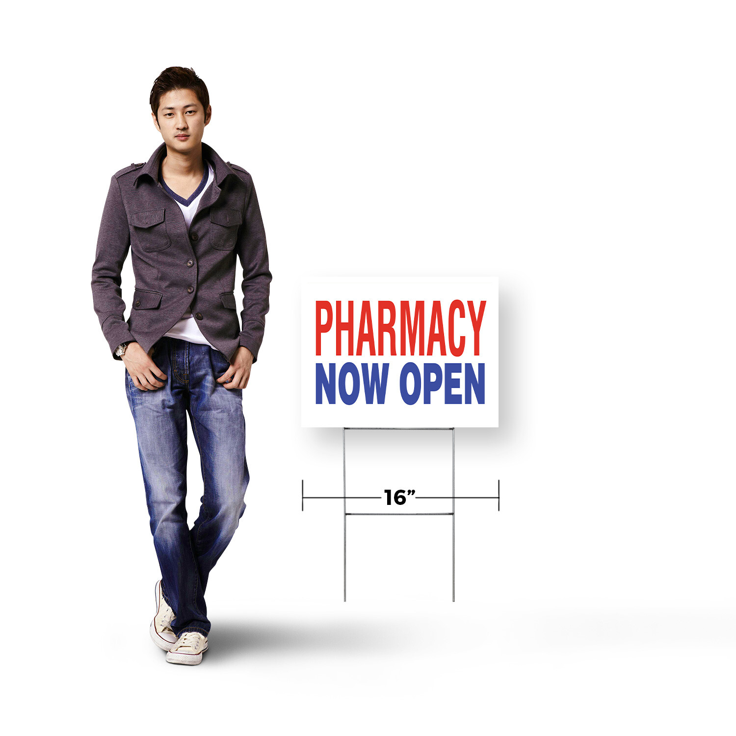 Pharmacy Now Open Yard Sign Grand Opening, Medication Services, Reliable Care