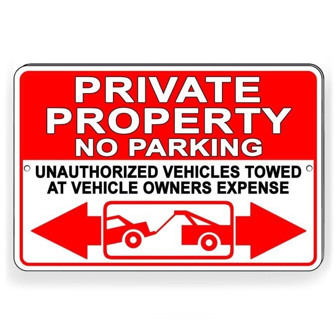 Private Property No Parking Violators Towed At Owners Expense Sign METAL SPP012