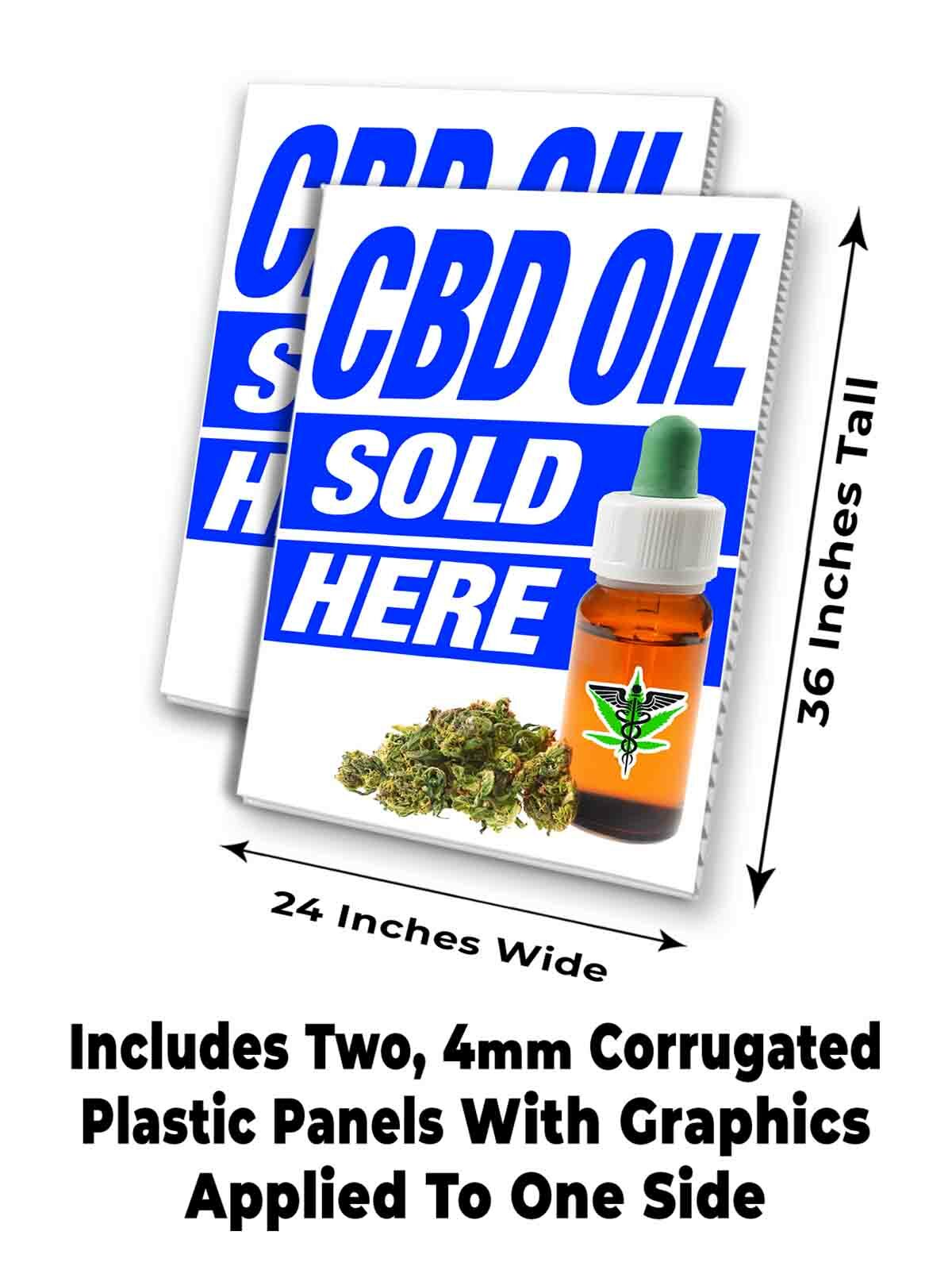 CBD OIL SOLD HERE Signicade 24×36 A Frame Sidewalk Sign Double Sided