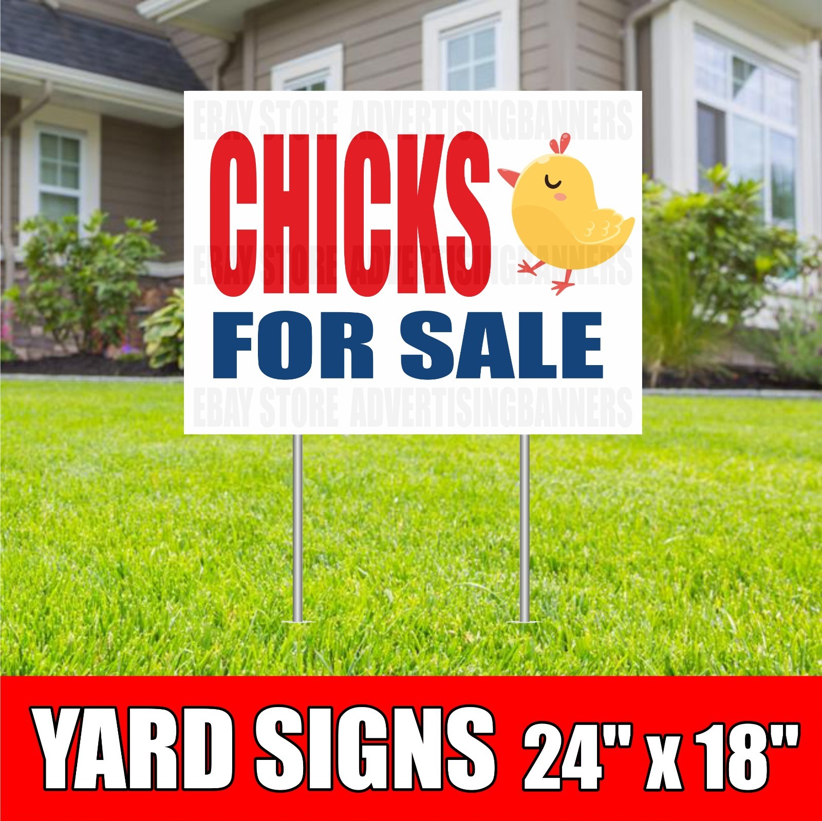 CHICKS FOR SALE Yard Sign with H-Stakes Sold Farm Eggs Baby Chickens
