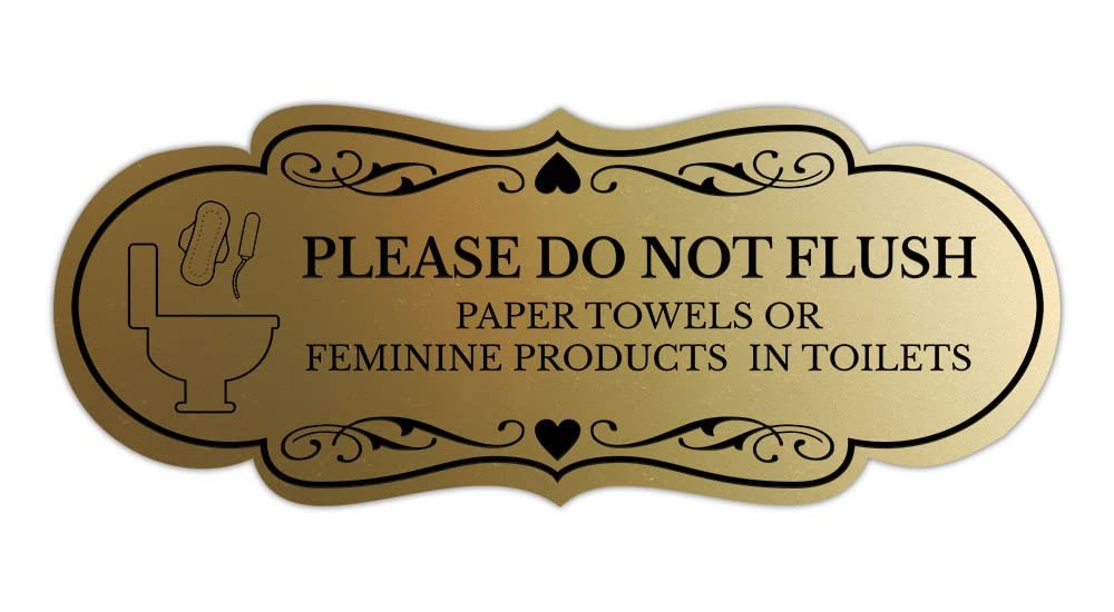 Designer Please Do Not Flush Paper Towels or Feminine Products in Toilets Pad…