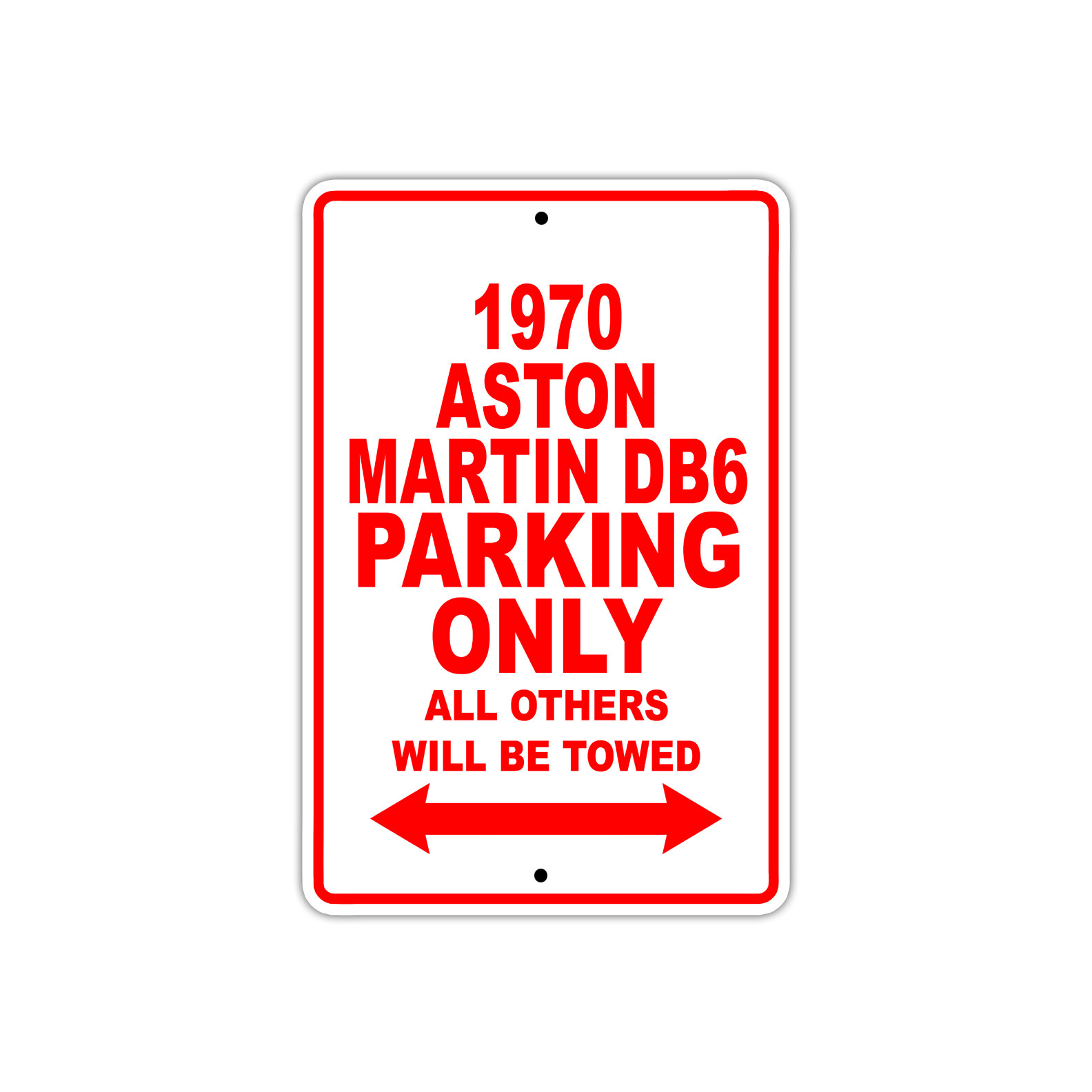 1970 Aston Martin DB6 Parking Only Reserved Parking Notice Décor Aluminum Sign