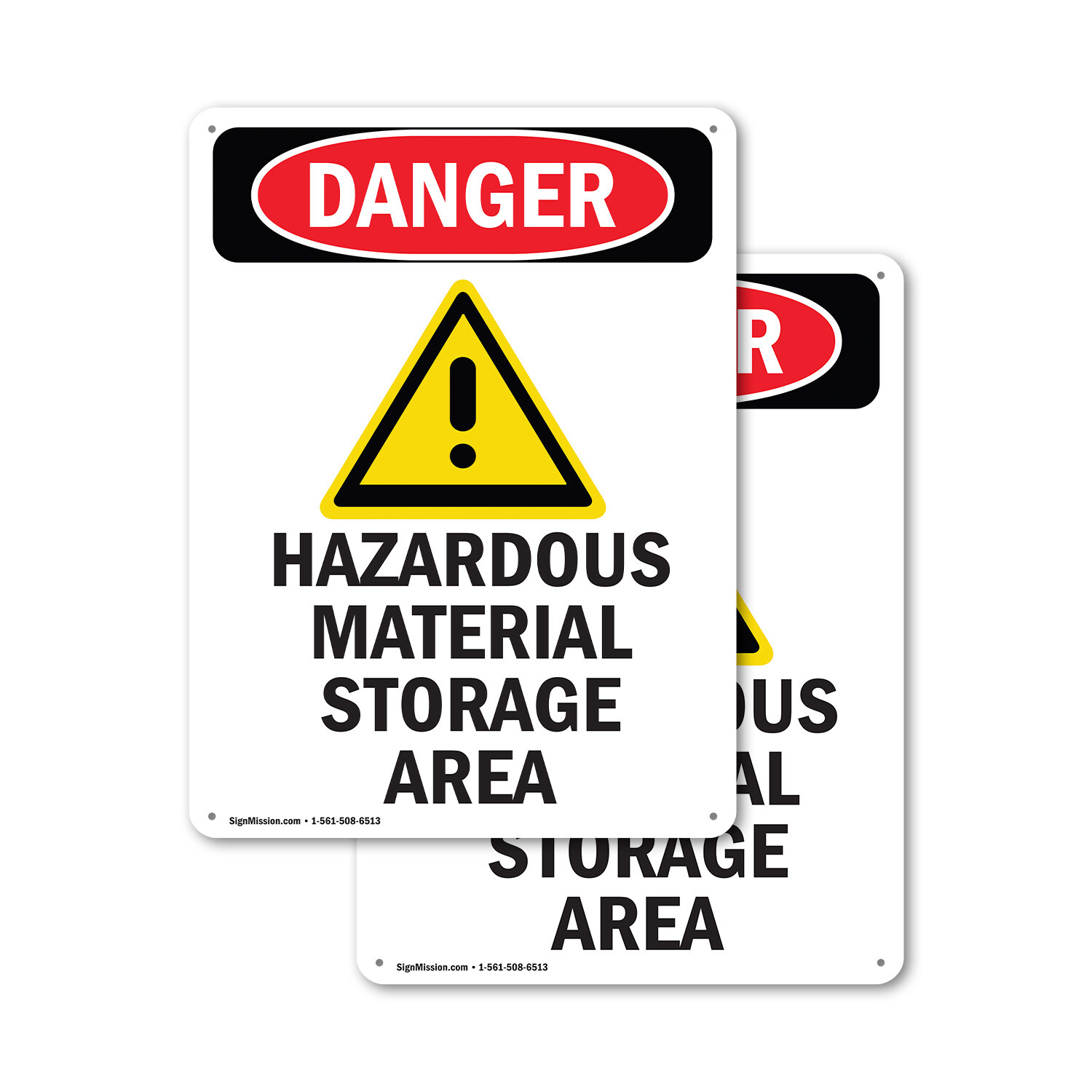 (2 Pack) GHS Hazardous Material OSHA Danger Sign Decal Metal Plastic
