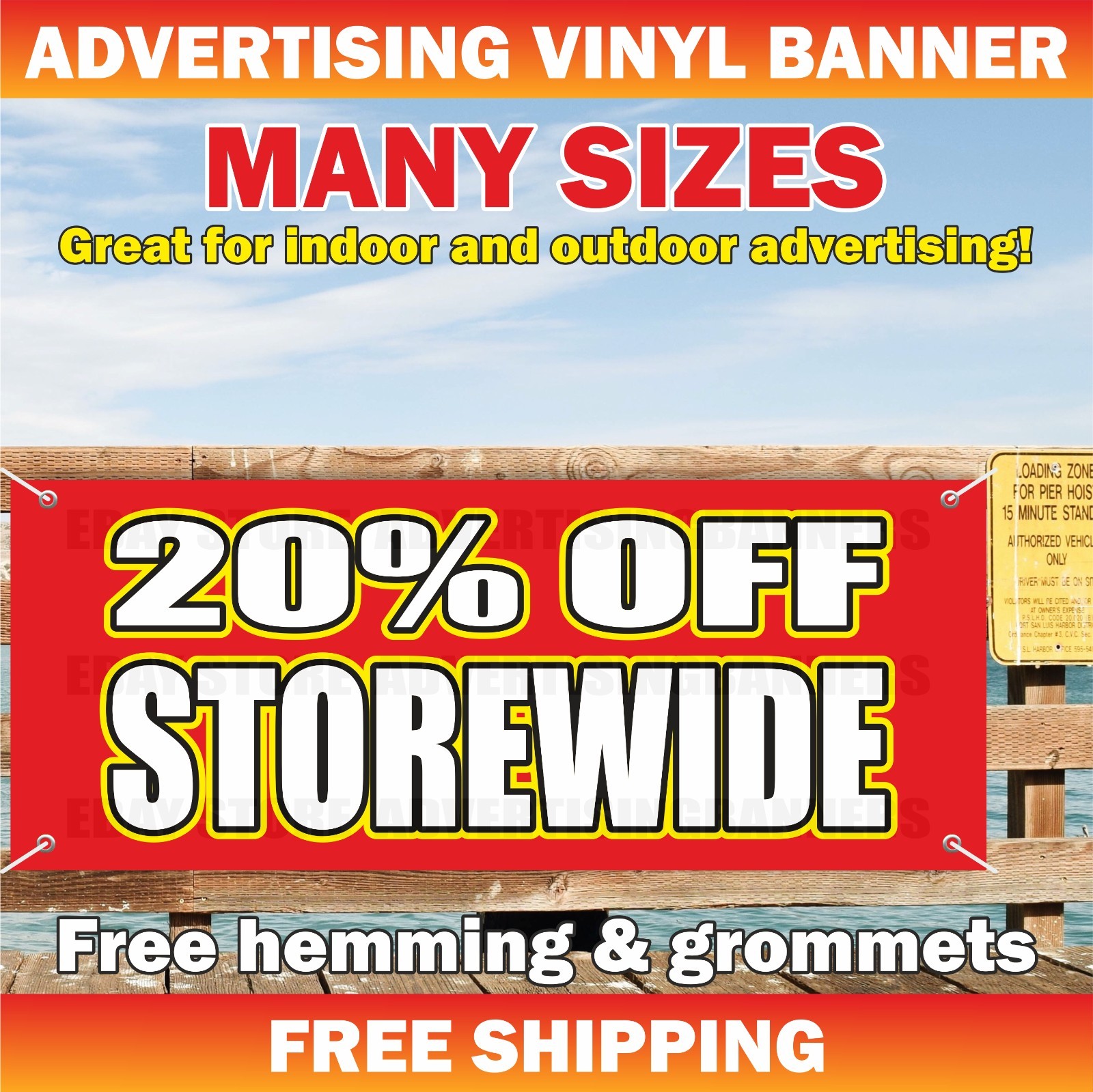 20% OFF STOREWID Advertising Banner Vinyl Mesh Sign BIG SALE discount CLEARANCE