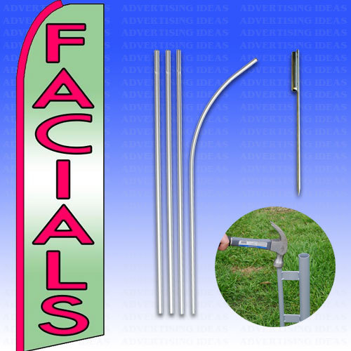 Feather Flag Swooper Advertising Flag Banner Sign 15′ Tall Kit – FACIALS