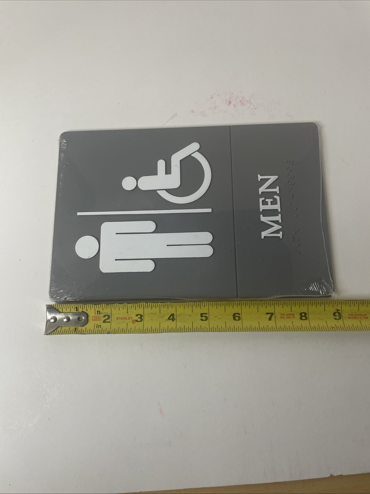 NEW Quarter ADA Signs Men’s Restroom Handicap Wheelchair Accessible Gray/Grey