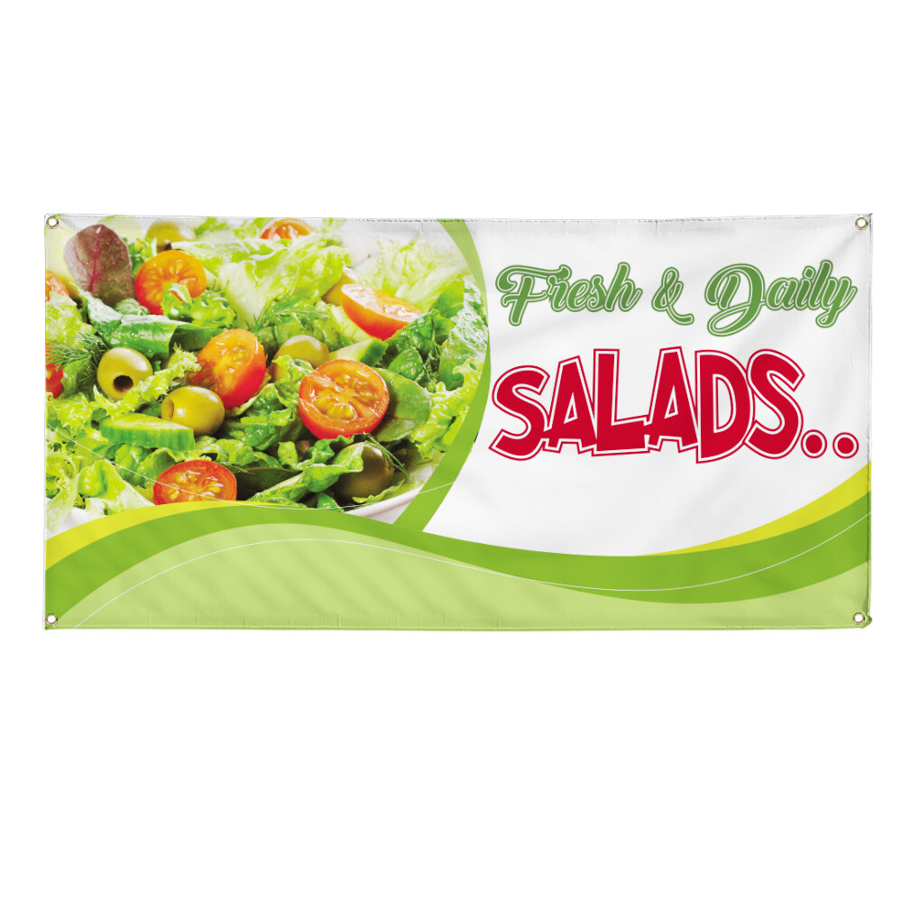 Vinyl Banner Multiple Sizes Fresh & Daily Salads.. Advertising Printing Outdoor