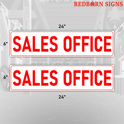 Sales Office 6″x24″ REAL ESTATE RIDER SIGNS Double Sided 2PK – Visible Durable