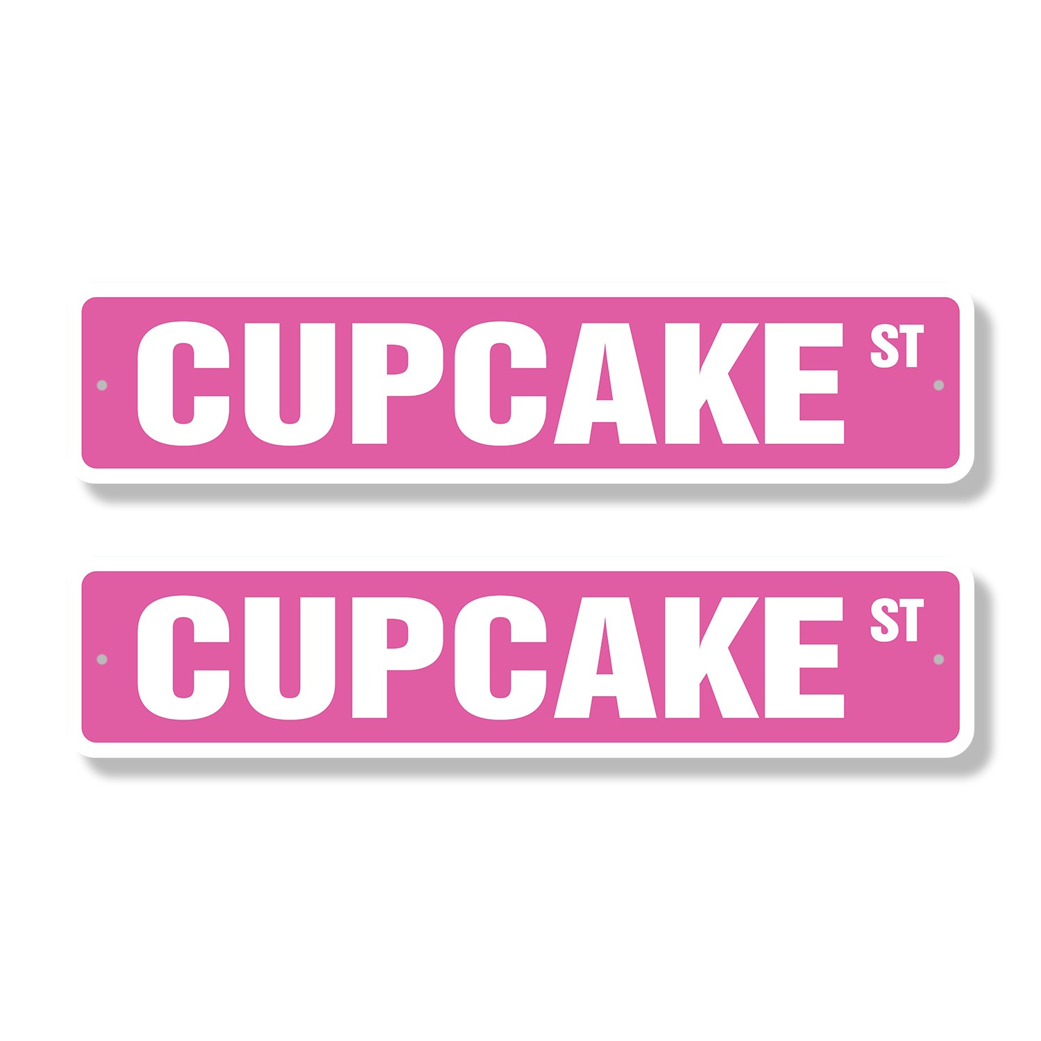 CUPCAKE Street Sign (2 Pack) Metal Plastic bakery cake cookies sweets candy