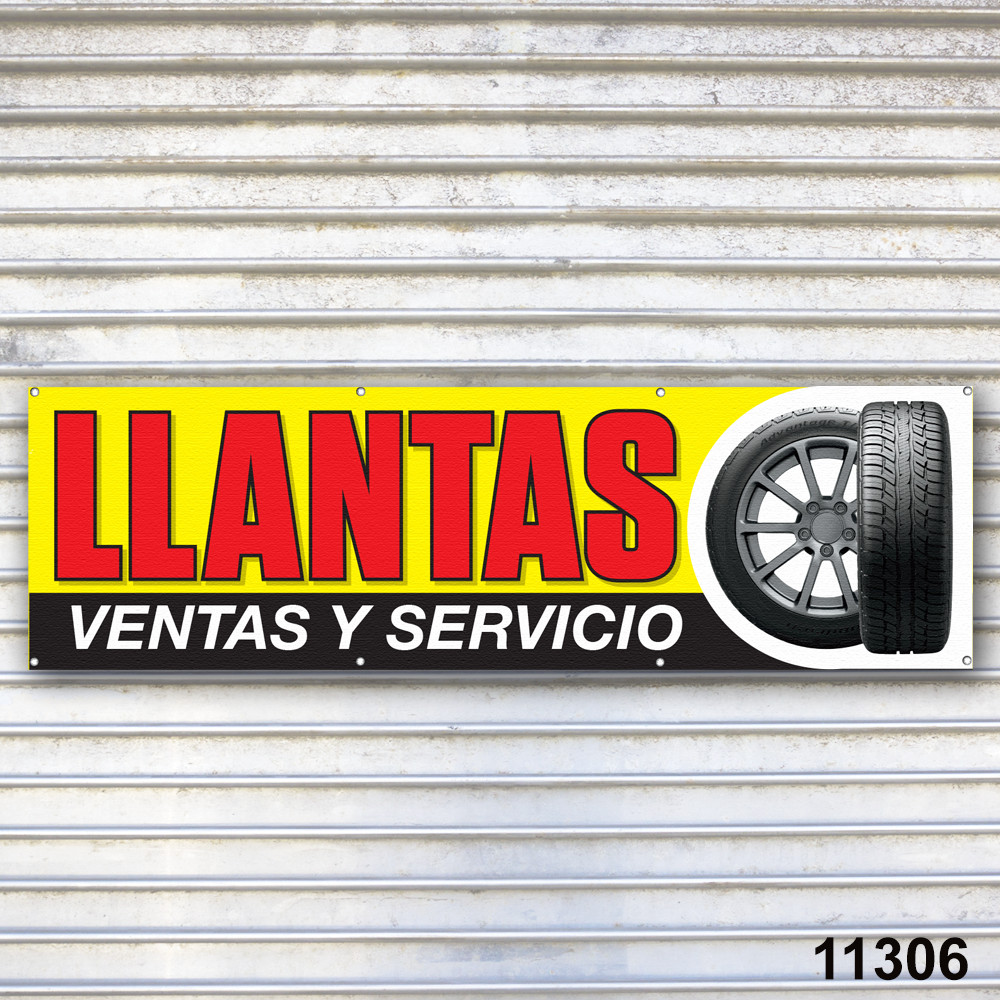 Llantas Ventas y Servicio Banner Signo