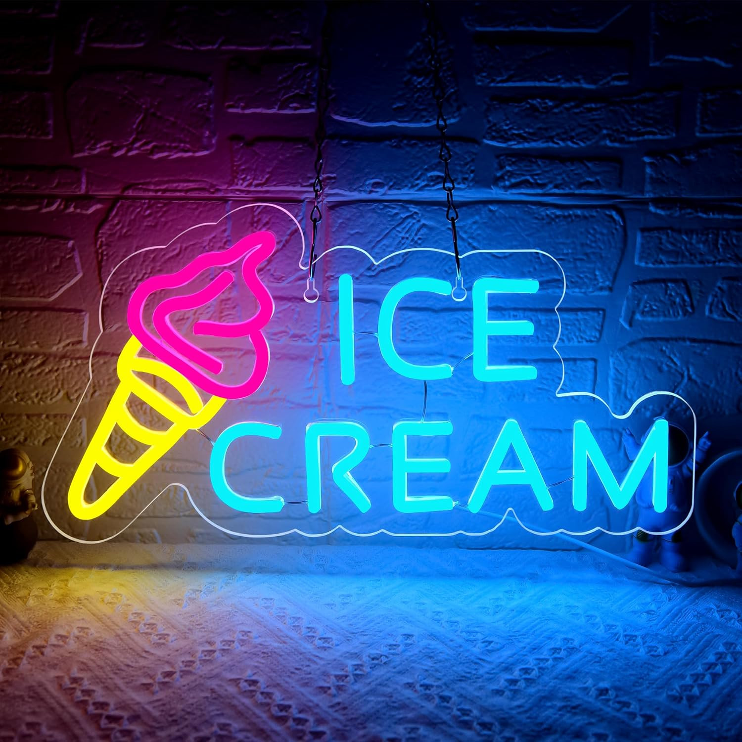 Ice Cream Neon Sign for Wall Decor,Ice Cream Shop Neon Decor,Business Dessert LE