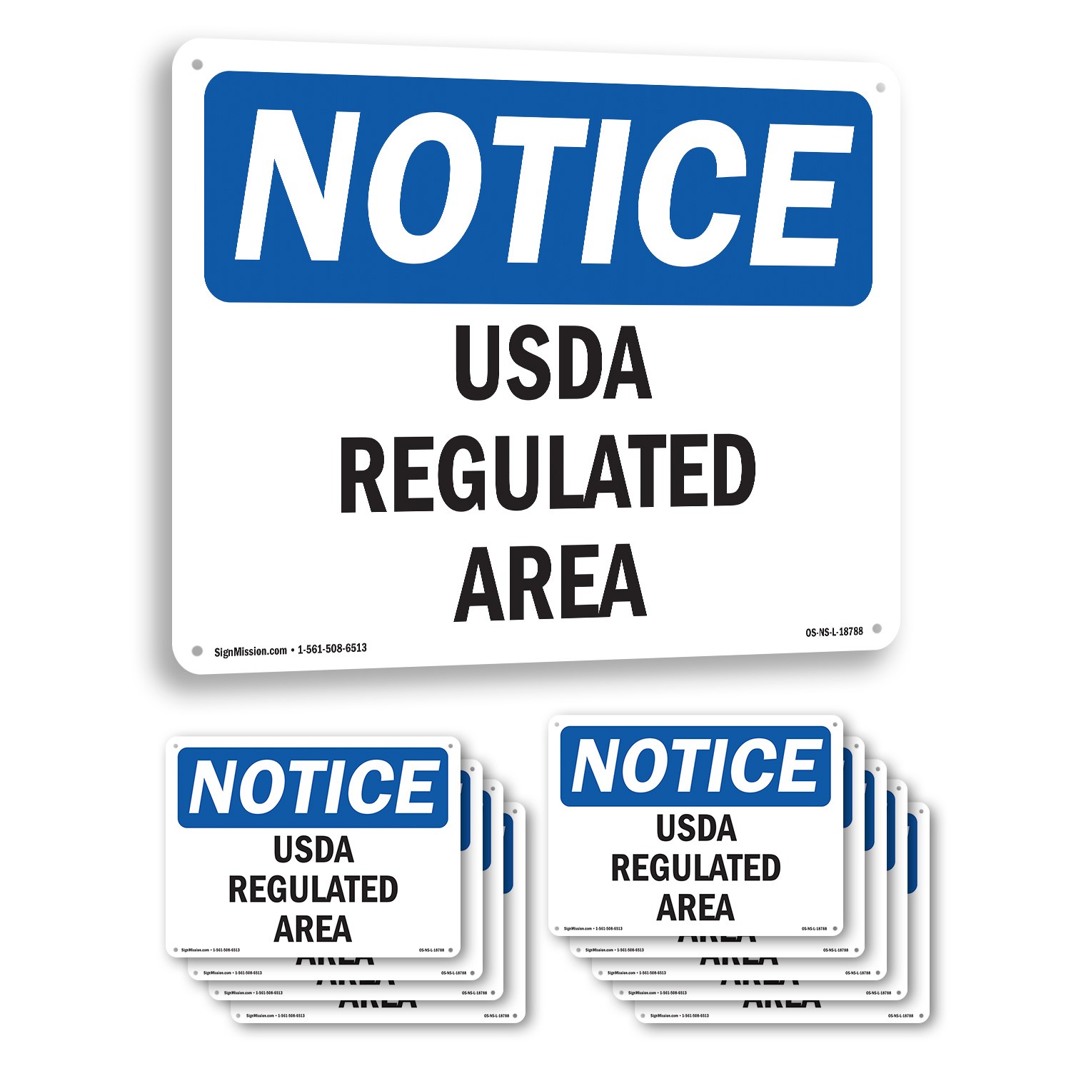 USDA Regulated Area OSHA Notice Sign Metal, Plastic, Or Decal – 5 or 10 Pack