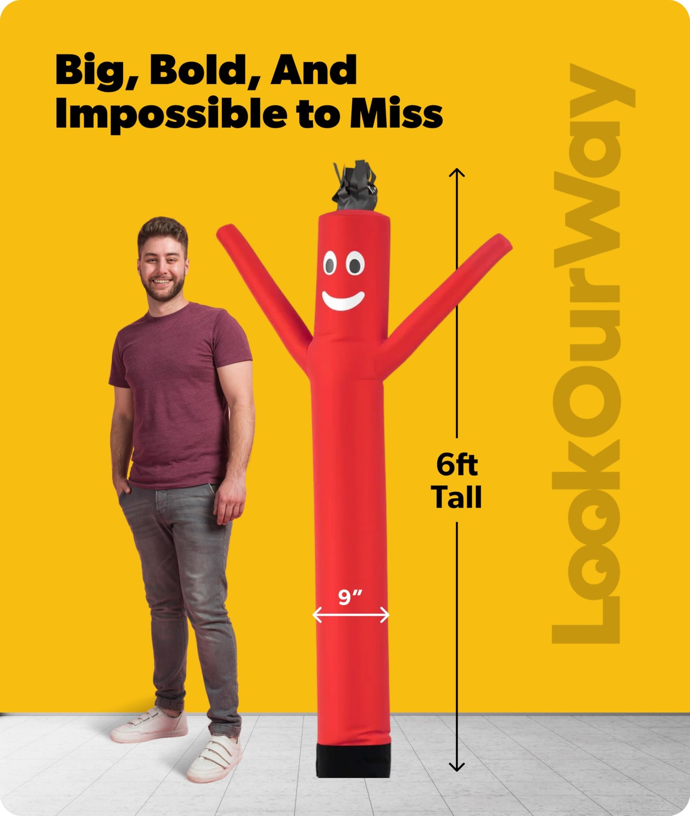 LookOurWay Air Dancers Wacky Waving Inflatable Tube Man Attachment – 7 Feet T…