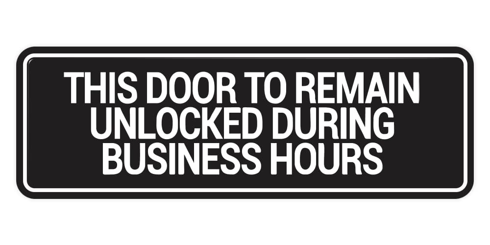 Signs ByLITA Standard This Door To Remain 2 x 6″ – Small (1 Pack), Black