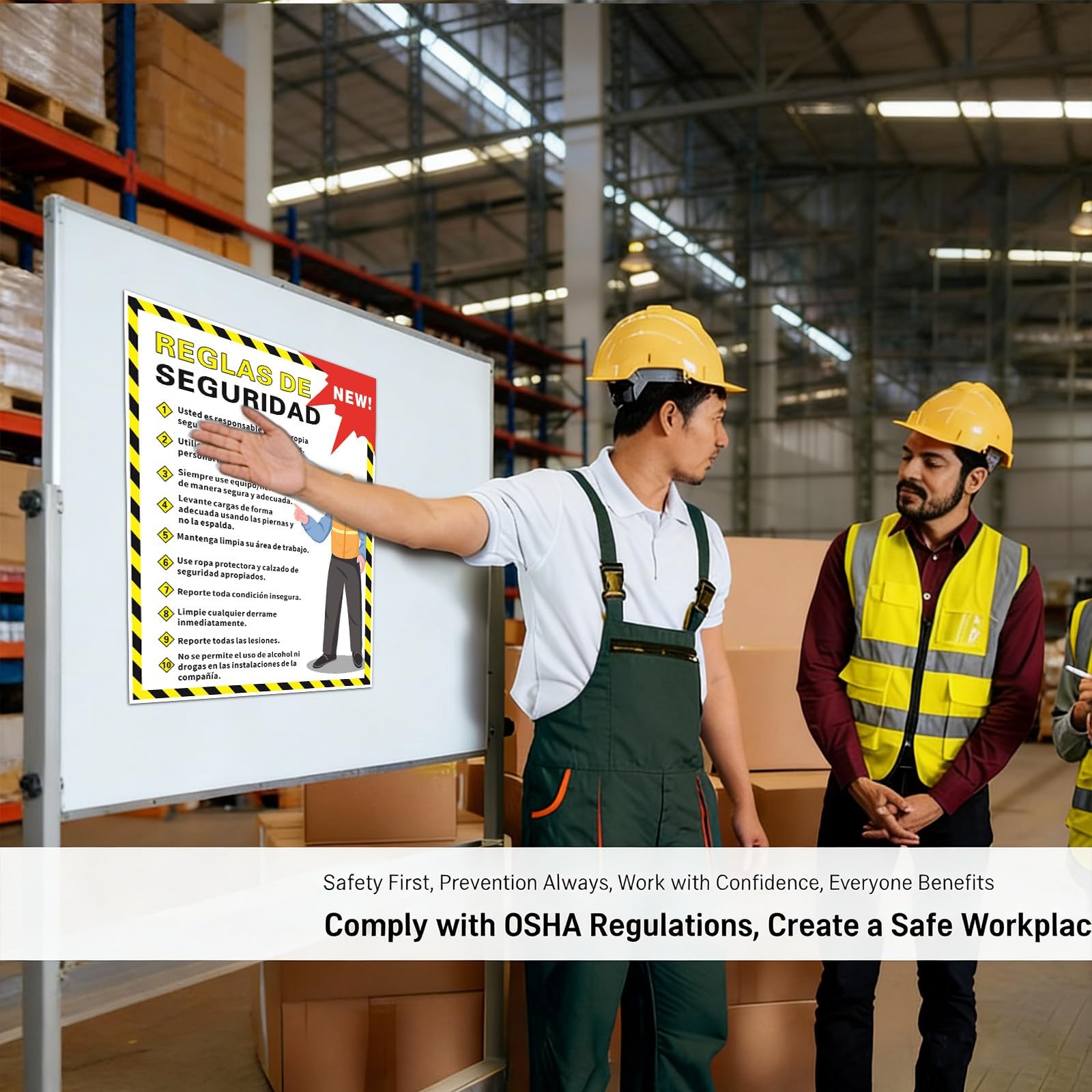 Spanish Workplace Safety Rules Poster 18″ x 24″ Industrial Safety Sign Poster…