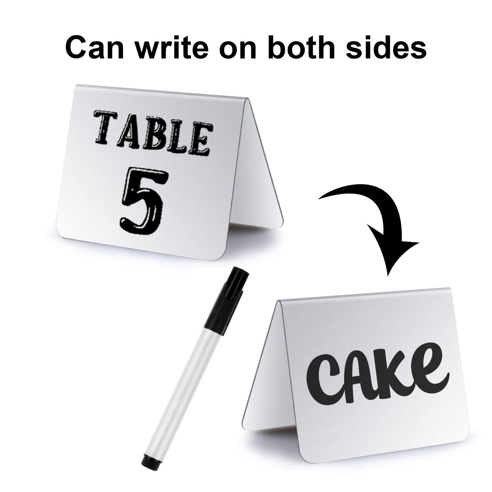 20 Pack Acrylic Mini Chalkboard Sign with Marker Pen Small Chalkboard Sign Table