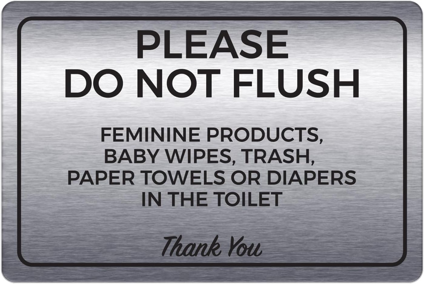 4Pcs Please Do Not Flush Feminine Products Sign, Durable ABS Plastic with Full