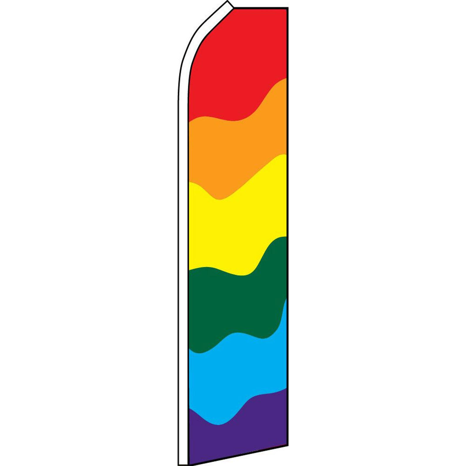 Rainbow 2 1/2 ft X 11 1/2 ft Polyester Swooper Flag
