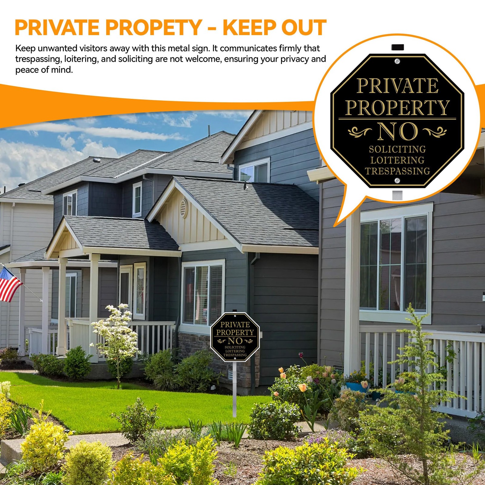 No Trespassing Signs Private Property, No Soliciting Sign for House, 10 x 10 …