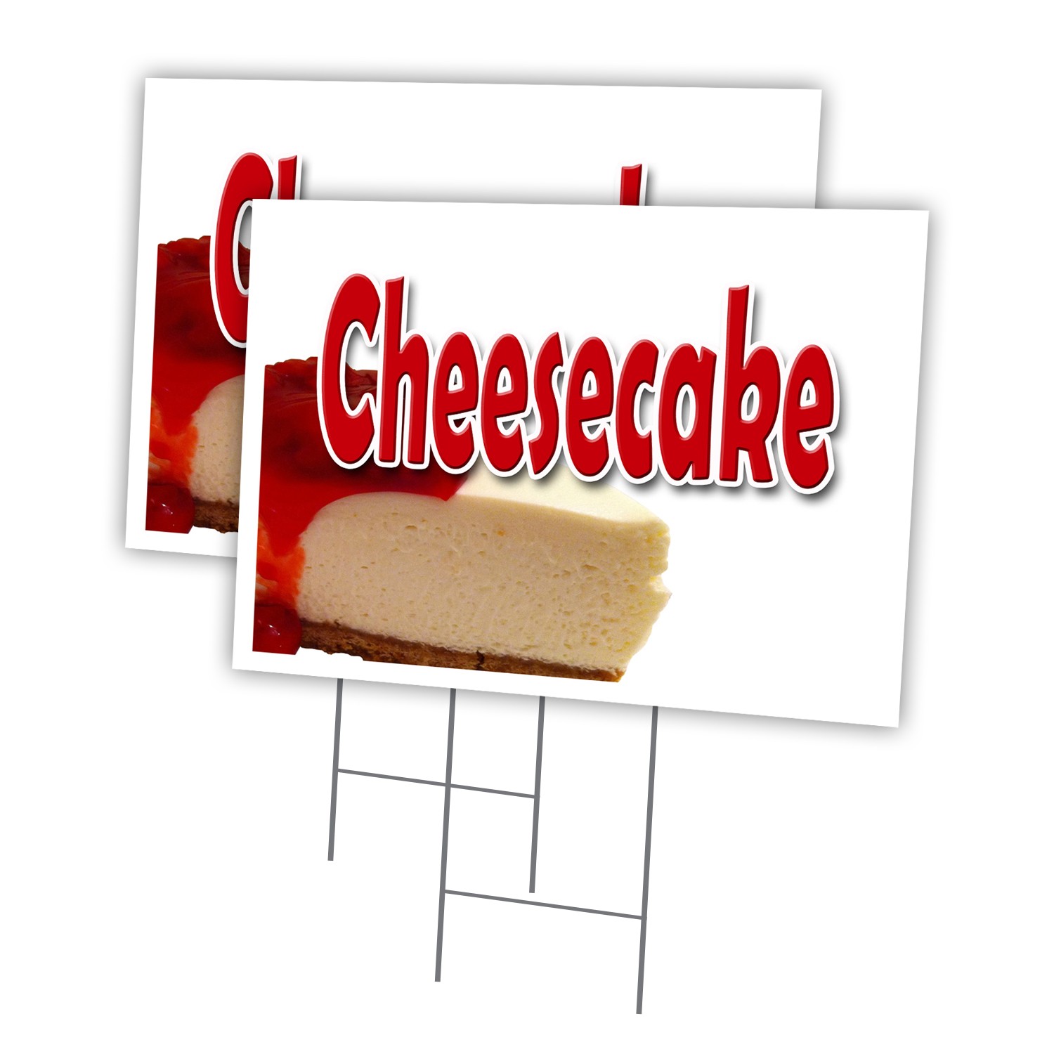 Cheesecake Multi-Pack of Yard Signs & Stake outdoor plastic coroplast window