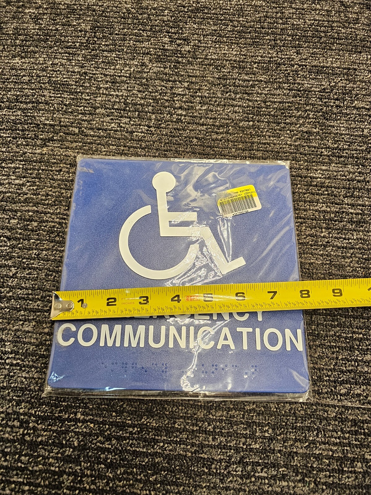 (QTY 5) Alpha RSN7087 Emergency Communication Sign 8″x8″ Plastic Blue