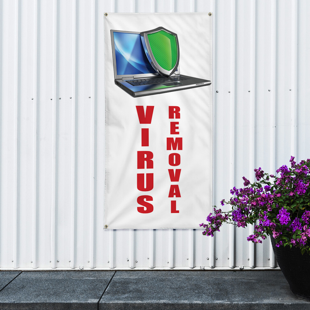 Vertical Vinyl Banner Multiple Sizes Virus Removal Business Outdoor