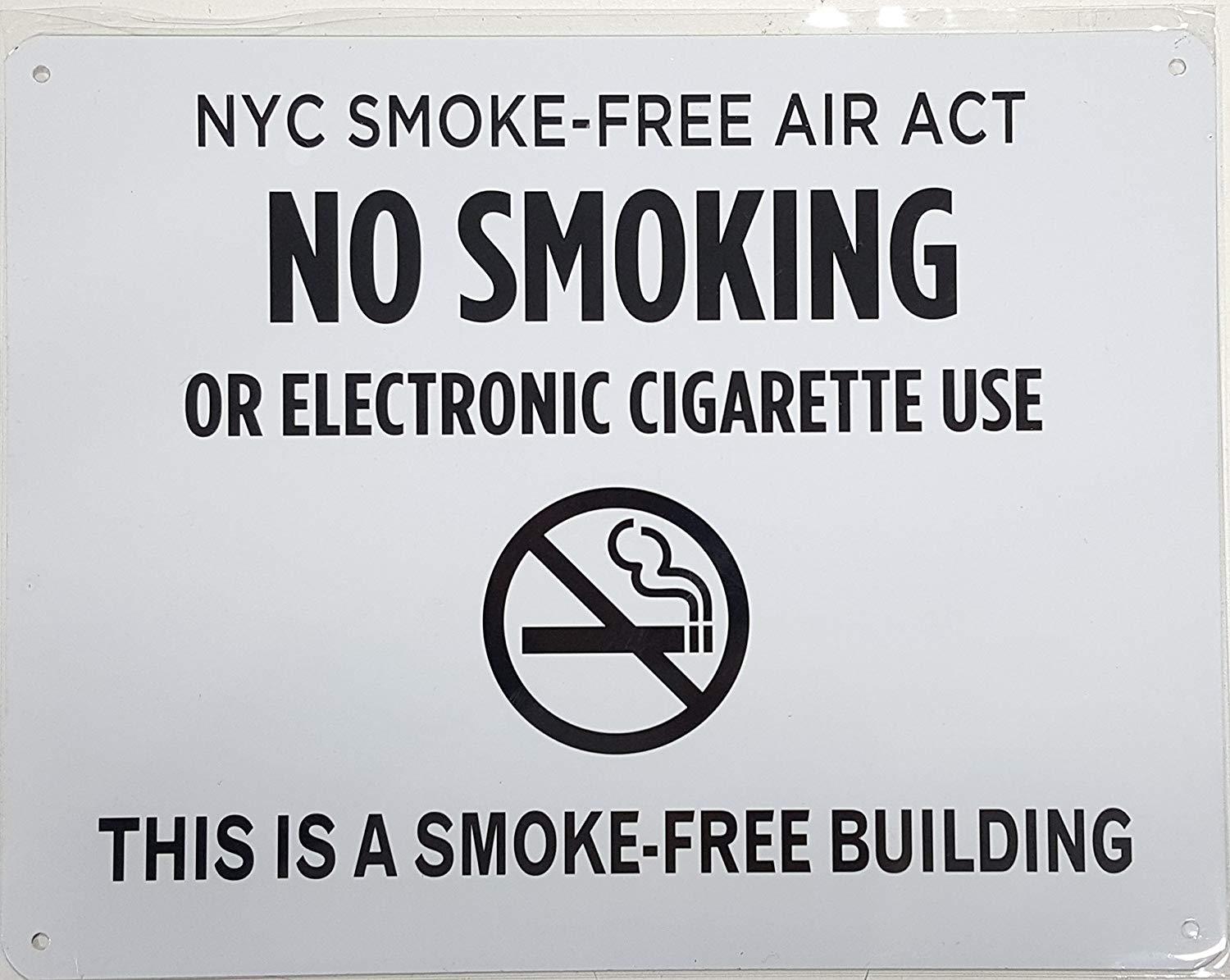 NYC Smoke free Act Sign “No Smoking or Electric cigarette Use” – …-REF24-1027