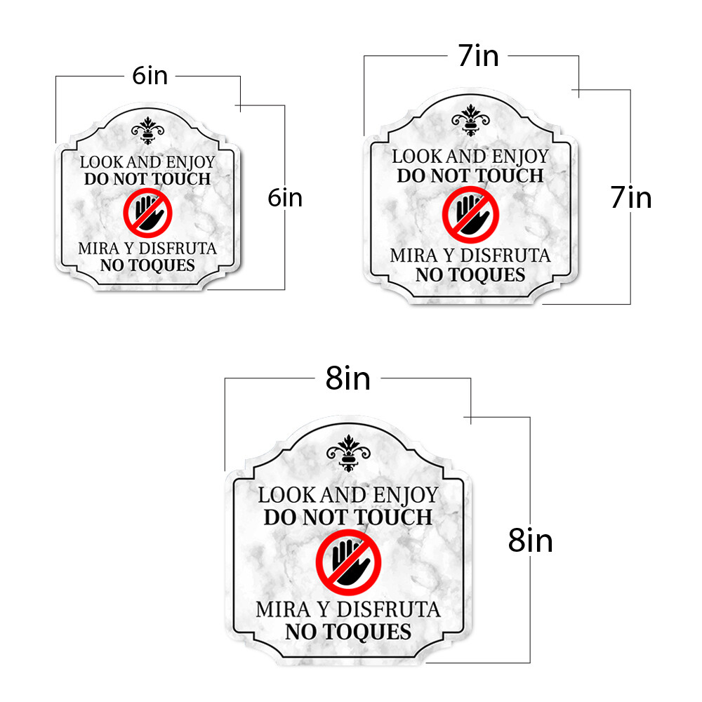 Heritage Plus Look and Enjoy Do Not Touch Wall or Door Sign | Bilingual Signage