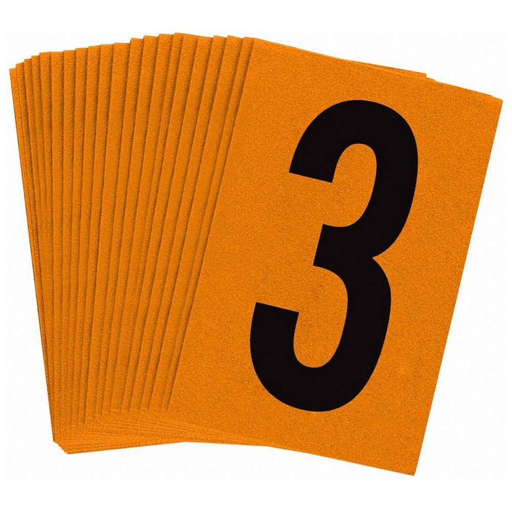 BRADY 5910-3 Reflective Numbers And Letters,3,PK25 14V845