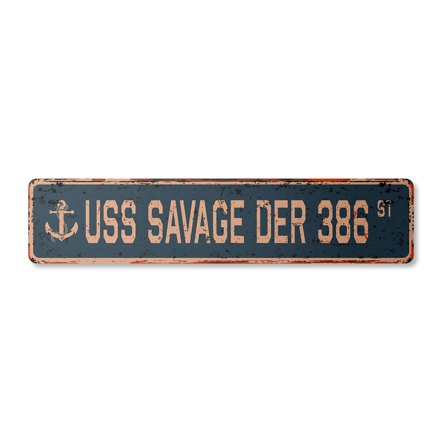 USS SAVAGE DER 386 Vintage Street Sign us navy ship veteran sailor rustic gift