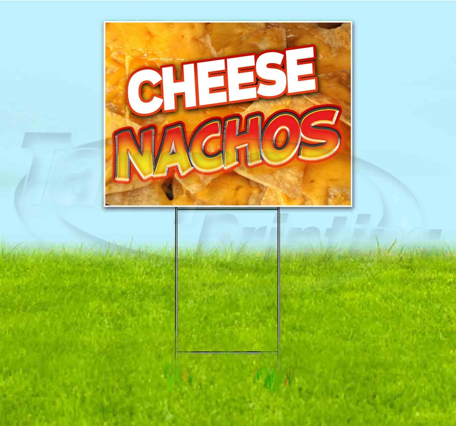 CHEESE NACHOS 18×24 Yard Sign WITH STAKE Corrugated Bandit USA BUSINESS FOOD